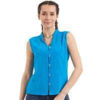 Şile Bezi Turkuaz Düğmeli Bluz