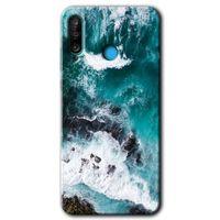 MRCİLETİSİM Huawei P30 Lite Kılıf HD Desen Baskılı Arka Kapak + Temperli Cam - Deniz Kıyısı