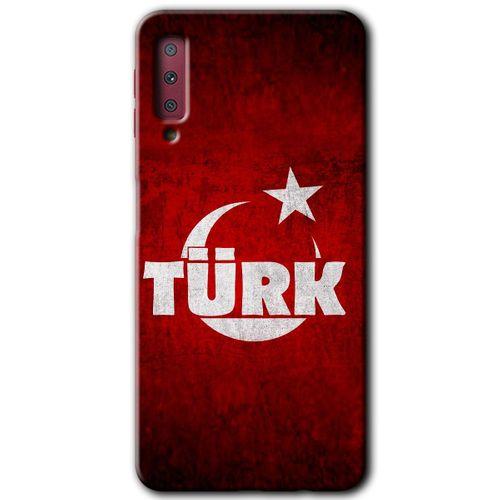 Galaxy A7 2018 Kılıf HD Desen Baskılı Arka Kapak - Ayyıldız Türk