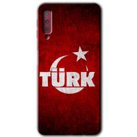 Galaxy A7 2018 Kılıf HD Desen Baskılı Arka Kapak - Ayyıldız Türk