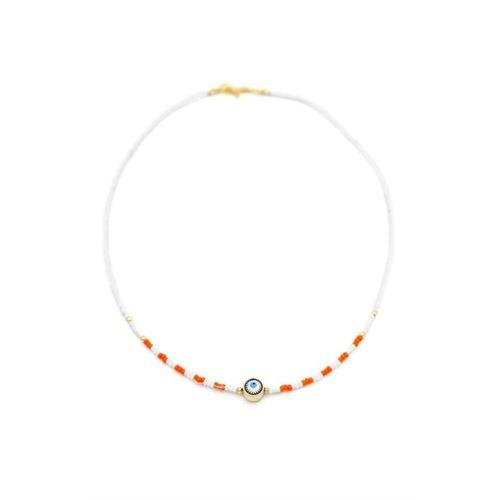 Boncuk Göz Kolye - Beyaz