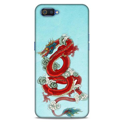Oppo Realme C2 Kılıf Dragons (22) Tam Koruma Kılıfı Ejderha Dövme Kırmızı