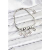 Pirinç Gümüş Renk Yonca Model Kadın Bileklik