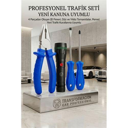 4 Parça Kanun Uyumlu Trafik Seti Pense Tornavida El Feneri 723056