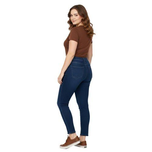 Kadın Bilek Jeans Pantolon Kemer Lastikli Düğmeli Taşlı BGL-ST05058