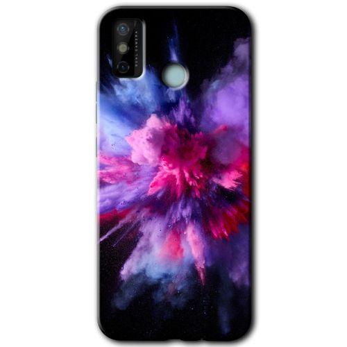 Tecno Spark 6 Go Kılıf HD Desen Baskılı Arka Kapak - Color Splash Purple + Kırılmaz Cam