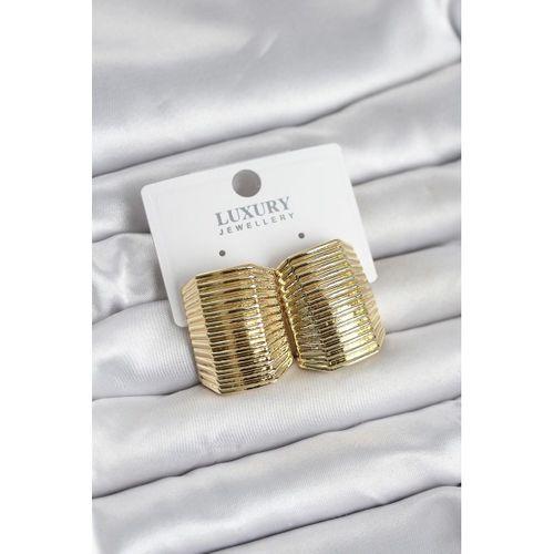 Gold Renk Pirinç Vintage Esintili Statement Küpe