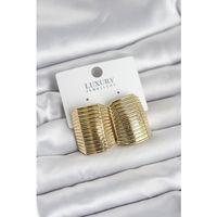 Gold Renk Pirinç Vintage Esintili Statement Küpe