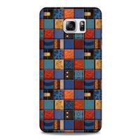 Samsung Galaxy Note 5 Kılıf Patchwork (16) Kalın Kılıf Turuncu Mavi