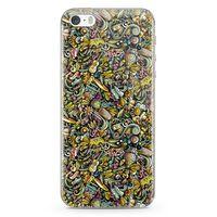 Apple iPhone 5s Kılıf Şapka Eldiven Doodle Arka Kapak Koruma Desenli Full Koruyucu