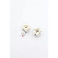 İncili Düğme Broşu - Gümüş