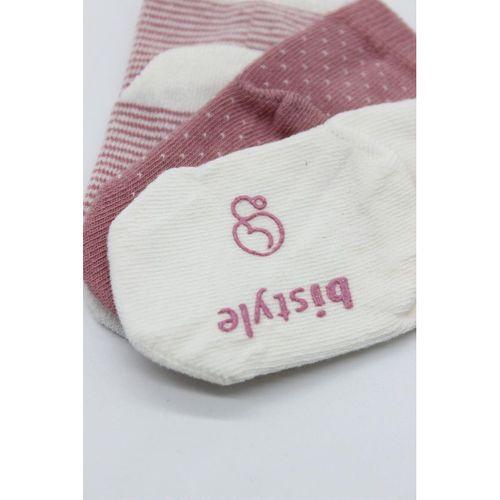 Bistyle Bistyle Puanlı Kaymaz Penye Soket Çorap 3'Lü BS10108 Pudra