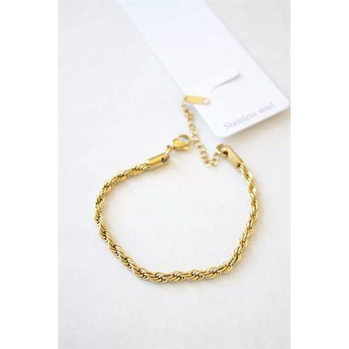 Burgu Çelik Bileklik 3mm - Altın