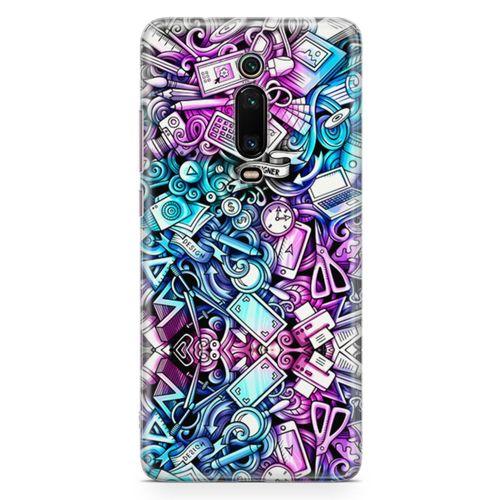Xiaomi Redmi K20 Pro Kılıf Bankacı Doodle Arka Kapak Koruma Desenli Full Koruyucu