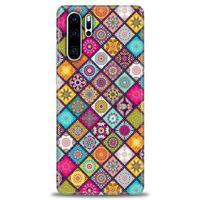 Huawei P30 Pro Kılıf HD Baskılı Kılıf - Renkli Mozaik + Tam Ekran Koruyucu