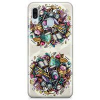 Samsung Galaxy A30 Kılıf Kırtasiye Malzemeleri Doodle Arka Kapak Koruma Desenli Full Koruyucu