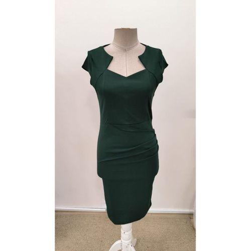 Kadın Kısa Kollu Yakası Asimetrik Kısa Ithal Krep Elbise