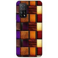 Xiaomi Mi 10T 5G Kılıf Patchwork (44) Tough Armor Kılıf Mor Kahve