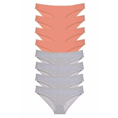 8 adet Süper Eko Set Likralı Kadın Slip Külot Pudra Gri