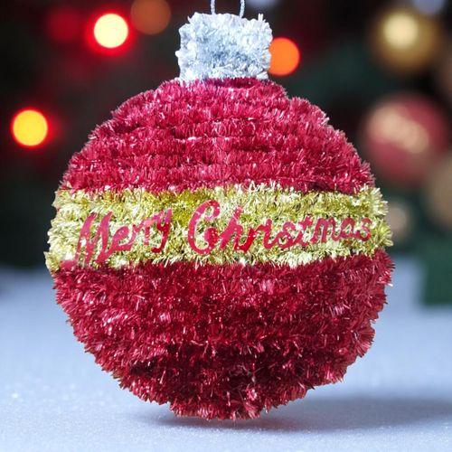 YÜKSEK KALİTE YILBAŞI TOPU DEKORU KIRMIZI GOLD TOP DEKORU METALİK YILBAŞI VİTRİN DEKORLARI 28X23 CM