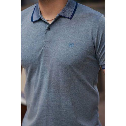 Erkek Yakalı Kagi Kumaş Kısa Kollu T-shirt