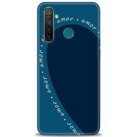 Realme 5 Pro Kılıf HD Baskılı Kılıf - Amor Mavi + Tam Ekran Koruyucu