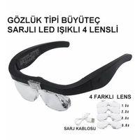 - Şarjlı Gözlük Büyüteç  4 Farklı Lens -11537dc