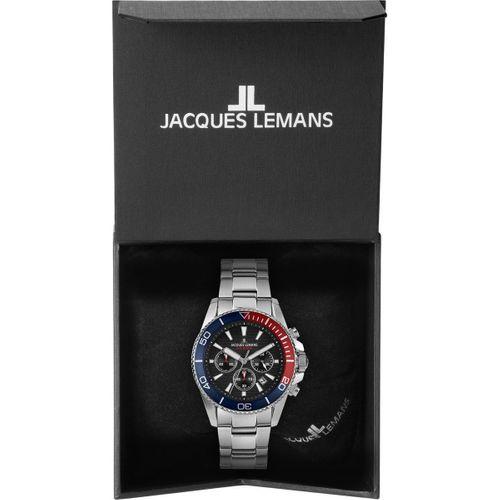 Jacques Lemans Liverpool JL.1-2206J Quartz Çelik Gri Siyah Kadran 20 ATM 41 mm Erkek Kol Saati