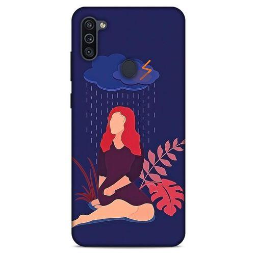 Samsung Galaxy M11 Kılıf Depresyon (4) Koruma Kılıfı Açık Kahverengi