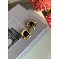 Taşlı Küpe - Siyah