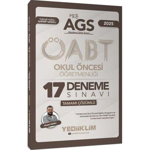 2025 MEB AGS ÖABT Okul Öncesi Öğretmenliği Tamamı Çözümlü 17 Deneme Sınavı Yediiklim Yayınları