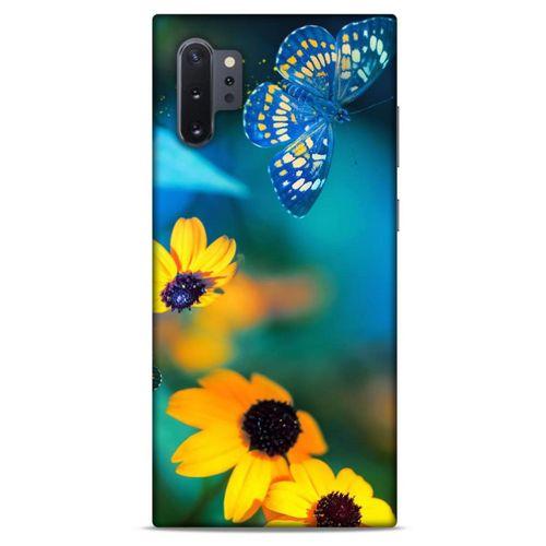 Lopard Samsung Galaxy Note 10 Plus Uyumlu Kılıf Bahar (50) Shockproof Kılıf Kelebek Çiçek