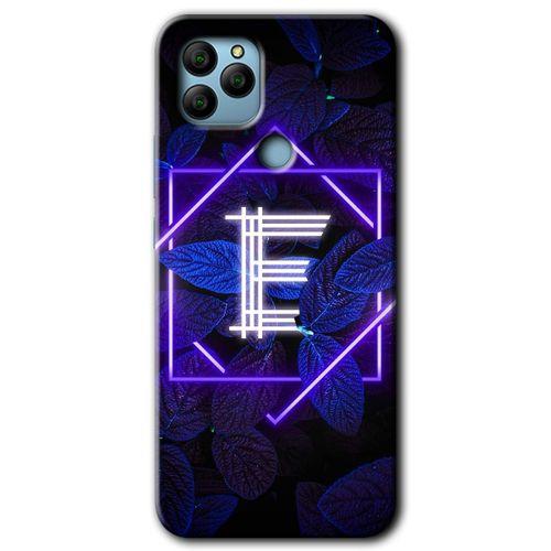 General Mobile GM 21 Kılıf HD Desen Baskılı Arka Kapak - Dark Neon Yaprak E Harfi