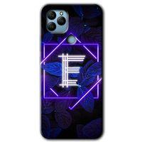 General Mobile GM 21 Kılıf HD Desen Baskılı Arka Kapak - Dark Neon Yaprak E Harfi