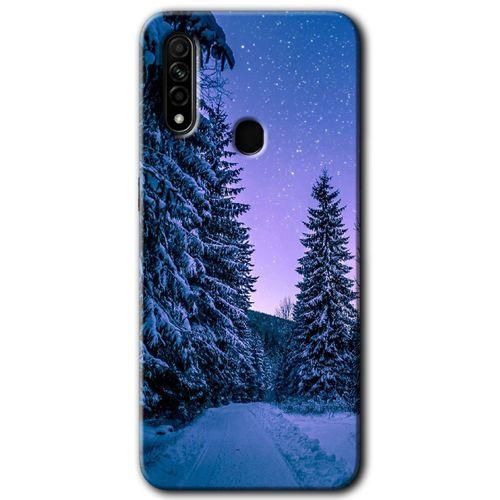 MRCİLETİSİM Oppo A31 Kılıf HD Desen Baskılı Arka Kapak + Temperli Cam - Kış Manzarası