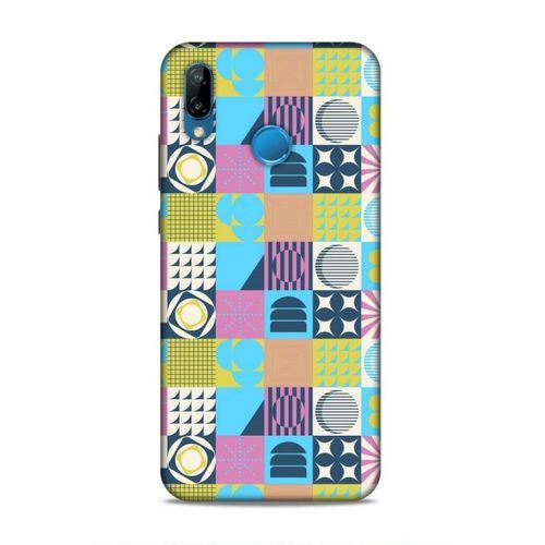 Huawei P20 Lite Uyumlu Kılıf Insomnia (43) Thin Fit Kılıf Mavi Sarı