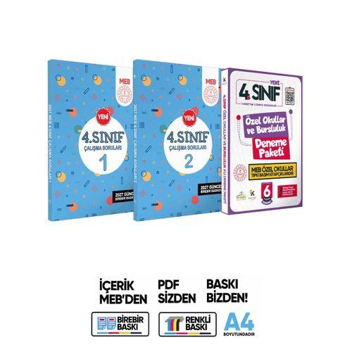 MEB İlkokul 4 Sınıf Çalışma Soruları 1-2 Tüm Dersler Kitap ve 6lı Tıpkı Basım 3lü Set BASKI ÜCRETİ
