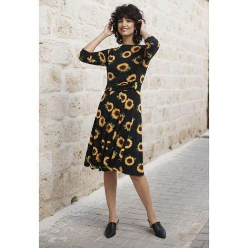 Kadın Fakir Kol Bisiklet Yaka Midi Mikro Elbise