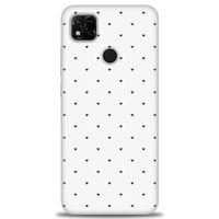 Xiaomi Redmi 10A Kılıf HD Baskılı Kılıf - Minik Siyah Kalp + Tam Ekran Koruyucu