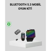 5in1 Mobil Oyun Kiti Bluetooth 5.3 Mini Rgb Klavye Mouse Dönüştürücü Seti