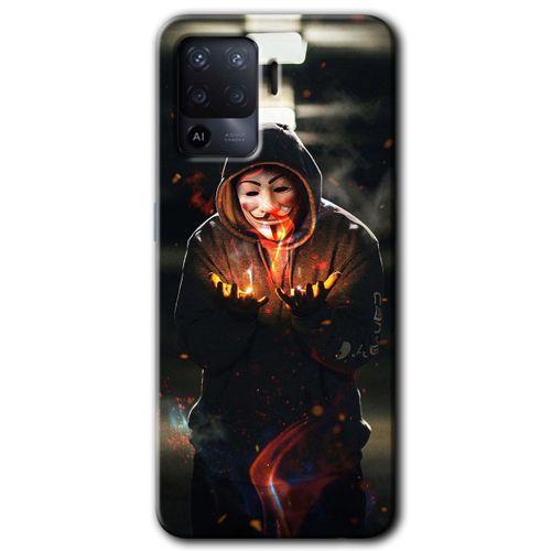OPPO Oppo Reno 5 Lite Kılıf HD Desen Baskılı Arka Kapak - V for Fire