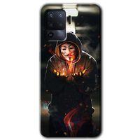 OPPO Oppo Reno 5 Lite Kılıf HD Desen Baskılı Arka Kapak - V for Fire