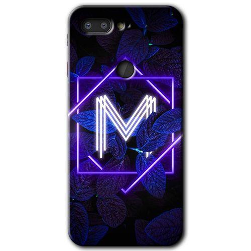General Mobile GM 9 Pro HD Baskılı Kılıf + 9D Tam Ekran Koruyucu - Dark Neon Yaprak M Harfi