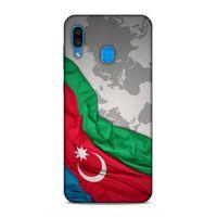 Samsung Galaxy A30 Uyumlu Kılıf Azarbaijan (16) Kalın Kılıf Harita Bayrak