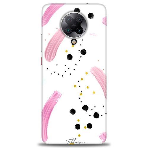 Xiaomi Poco F2 Pro Kılıf HD Baskılı Kılıf - Pembe ve Benekler + Tam Ekran Koruyucu