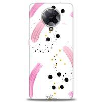 Xiaomi Poco F2 Pro Kılıf HD Baskılı Kılıf - Pembe ve Benekler + Tam Ekran Koruyucu