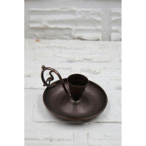 Metal Nostalji Mumluk & El Şamdanı Kendinden Iğneli Mum Hediyeli Acı Kahve Oksit Kulp Turna2623-3