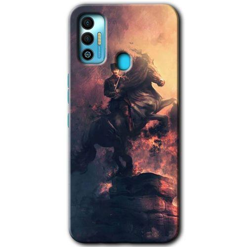 MRCİLETİSİM Tecno Spark 7T Kılıf HD Desen Baskılı Arka Kapak+Temperli Cam - Atatürk Portre