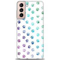Samsung Galaxy S21 Kılıf HD Baskılı Kılıf - Minik Patiler + Tam Ekran Koruyucu