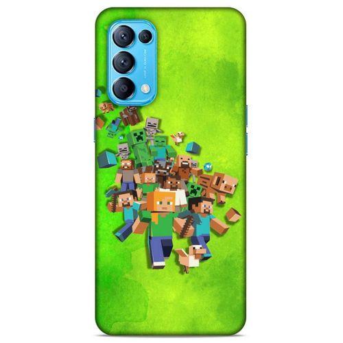 Lopard Oppo Reno 5 5G Uyumlu Kılıf PiXel (28) Arka Kapak Steve Karakter